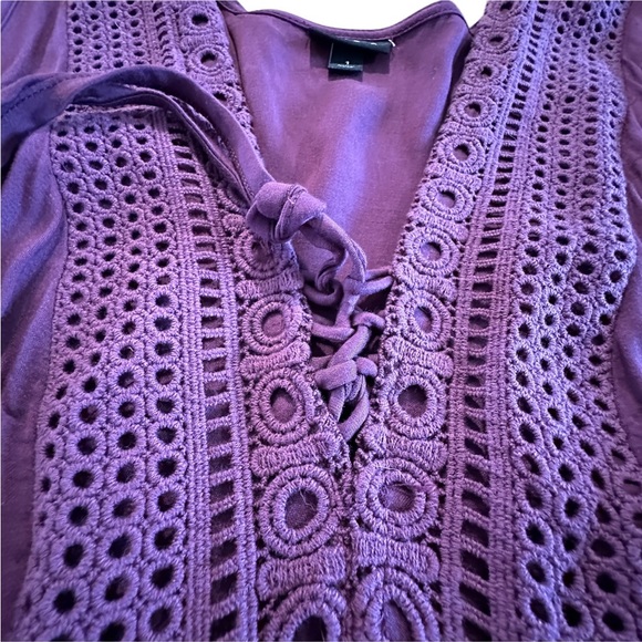 Torrid Boho Sleeveless Stretch Challis Lace Up Tank - Picture 11 of 15